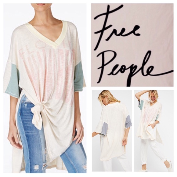 Free People Tops - Free People Graphic City Slicker Oversized.  NWT.